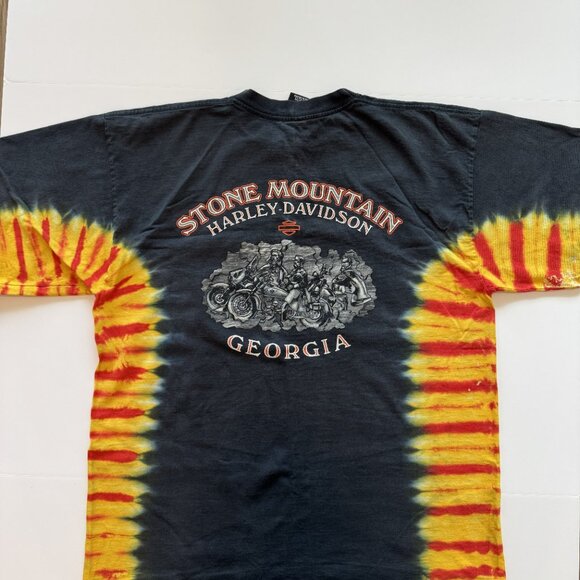 Vintage Y2K Harley Davidson 2003 Tie Dye Stone Mountain Georgia Size XL Tee - Picture 4 of 8